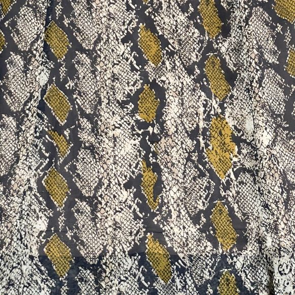 Alice Blue Skirt Women's M Tan Animal Print Snakeskin Midi A-line Slit Hem Lined - Picture 13 of 14